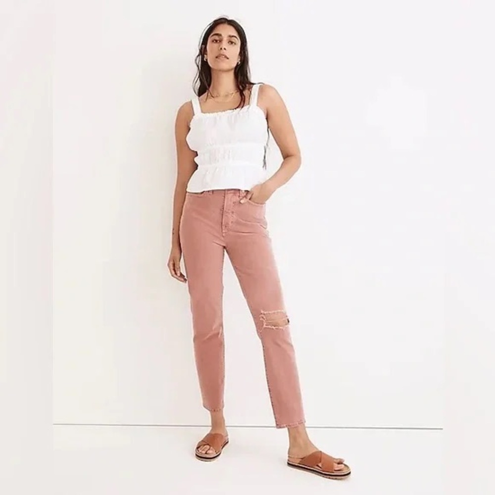 Madewell | The Mom Jean Garment Dye Edition Rose Size 27